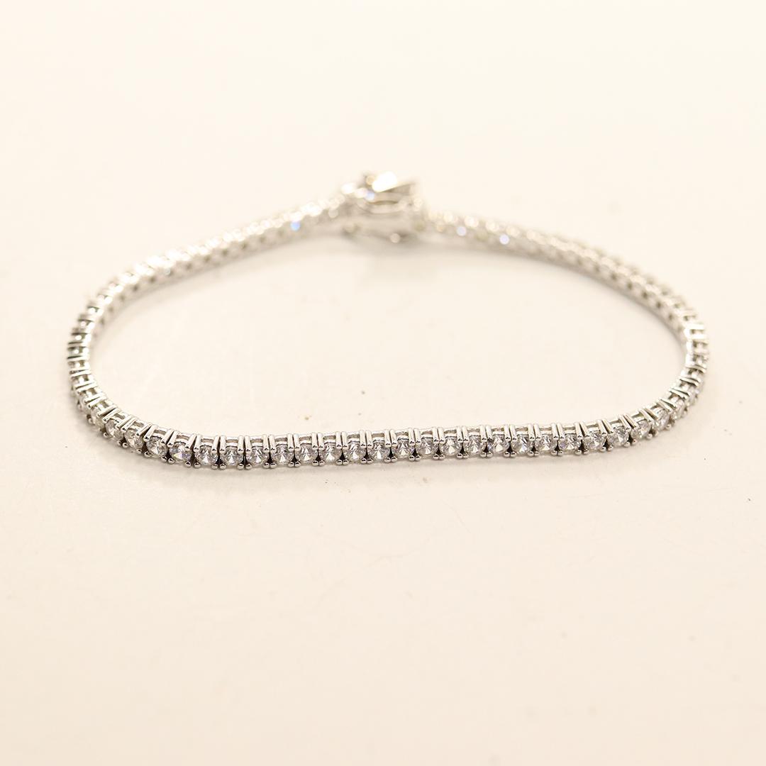 .925 Sterling Silver CZ Faux Diamond Tennis Bracelet (1 of 5)