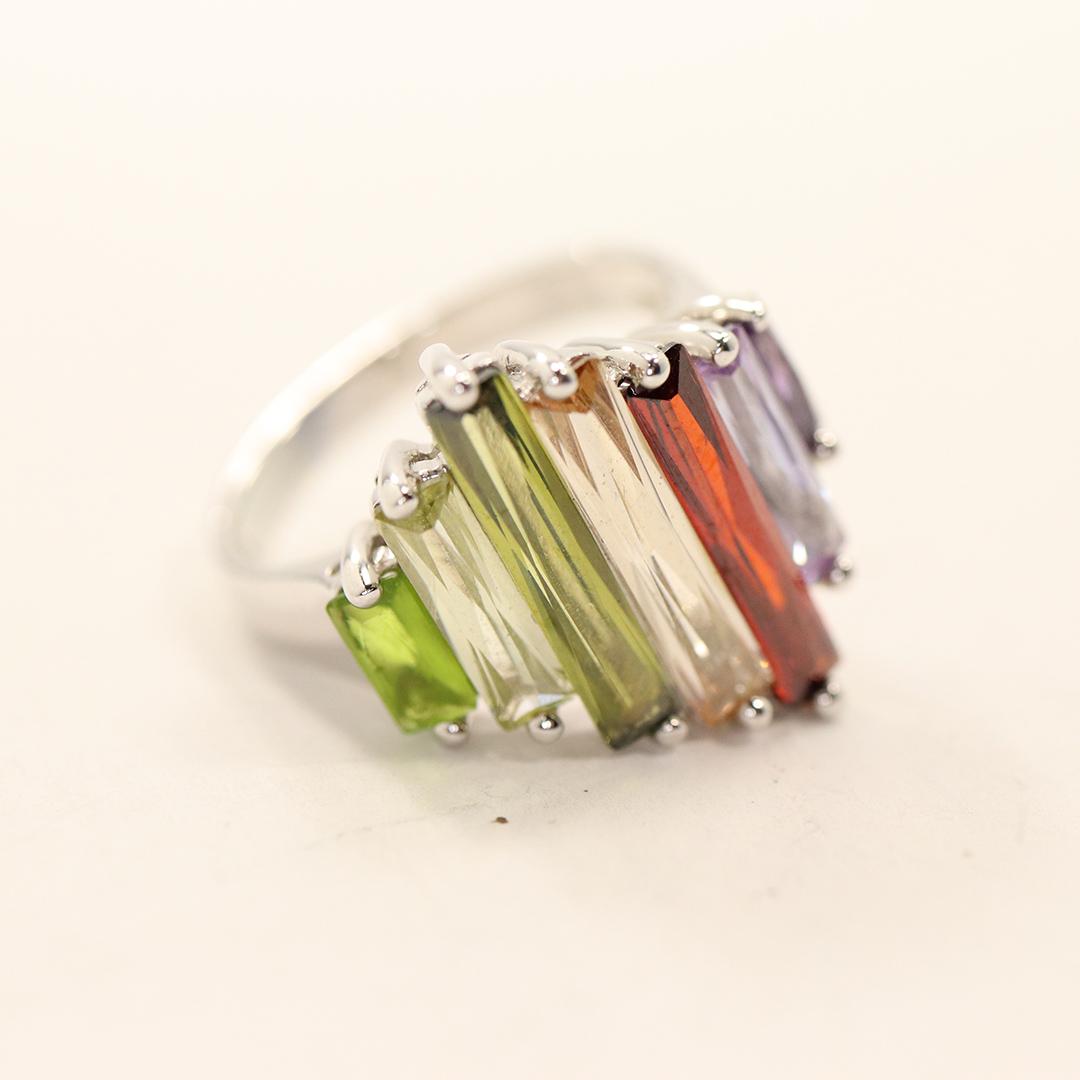 .925 Sterling Silver Multi Color Sky Scraper Ring (1 of 5)