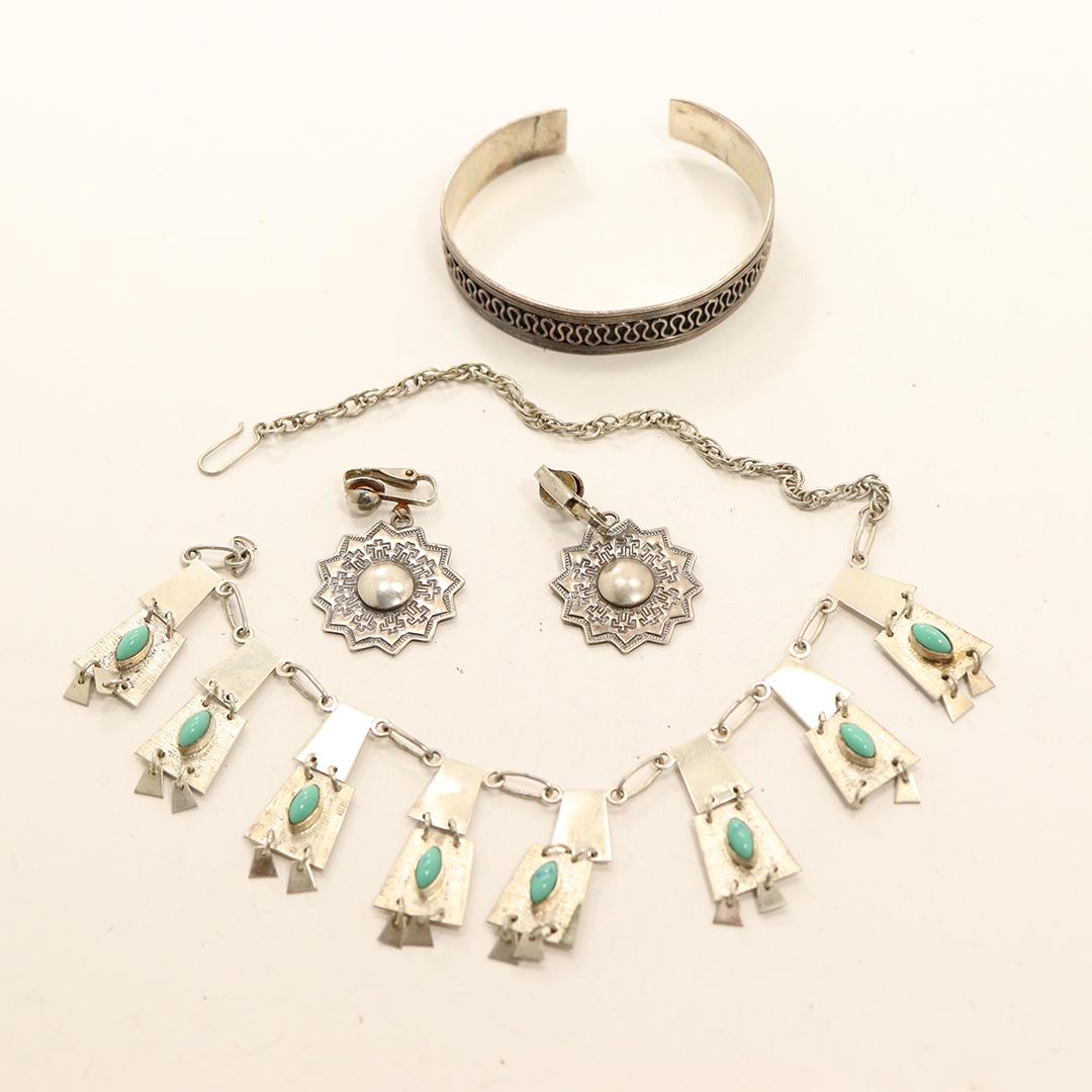 Assorted Sterling Silver Necklace Cuff Bracelet Earring (1 of 7)