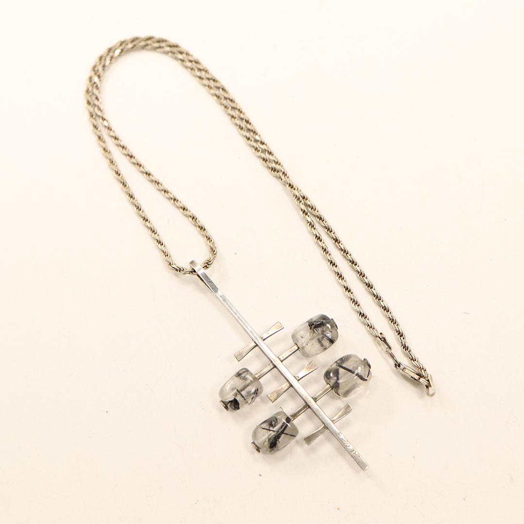 .925 Sterling Mid-Century Modern Pendant Necklace (1 of 4)