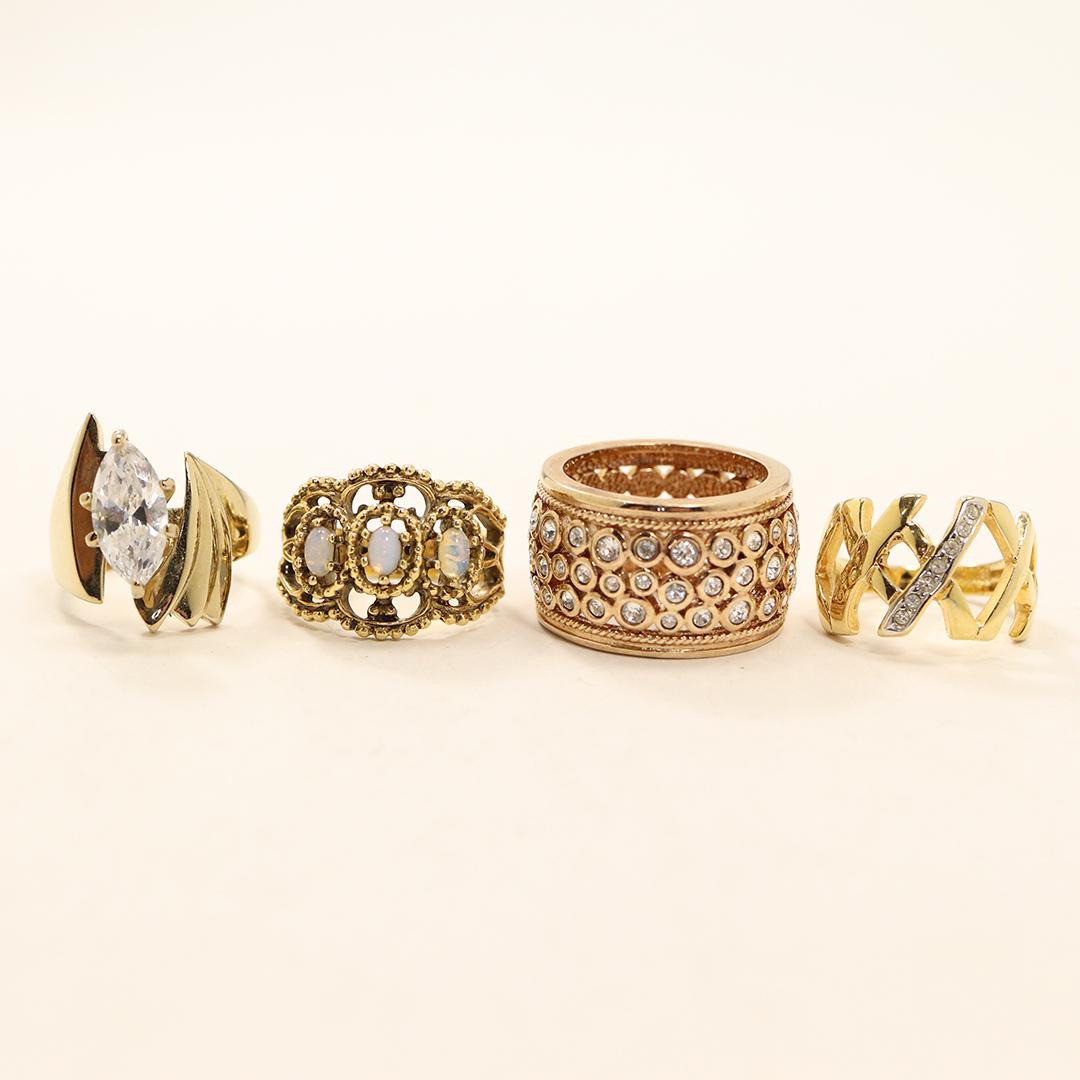 [4] Assorted 18K HGE Fashion Rings One has Large CZ (1 of 9)