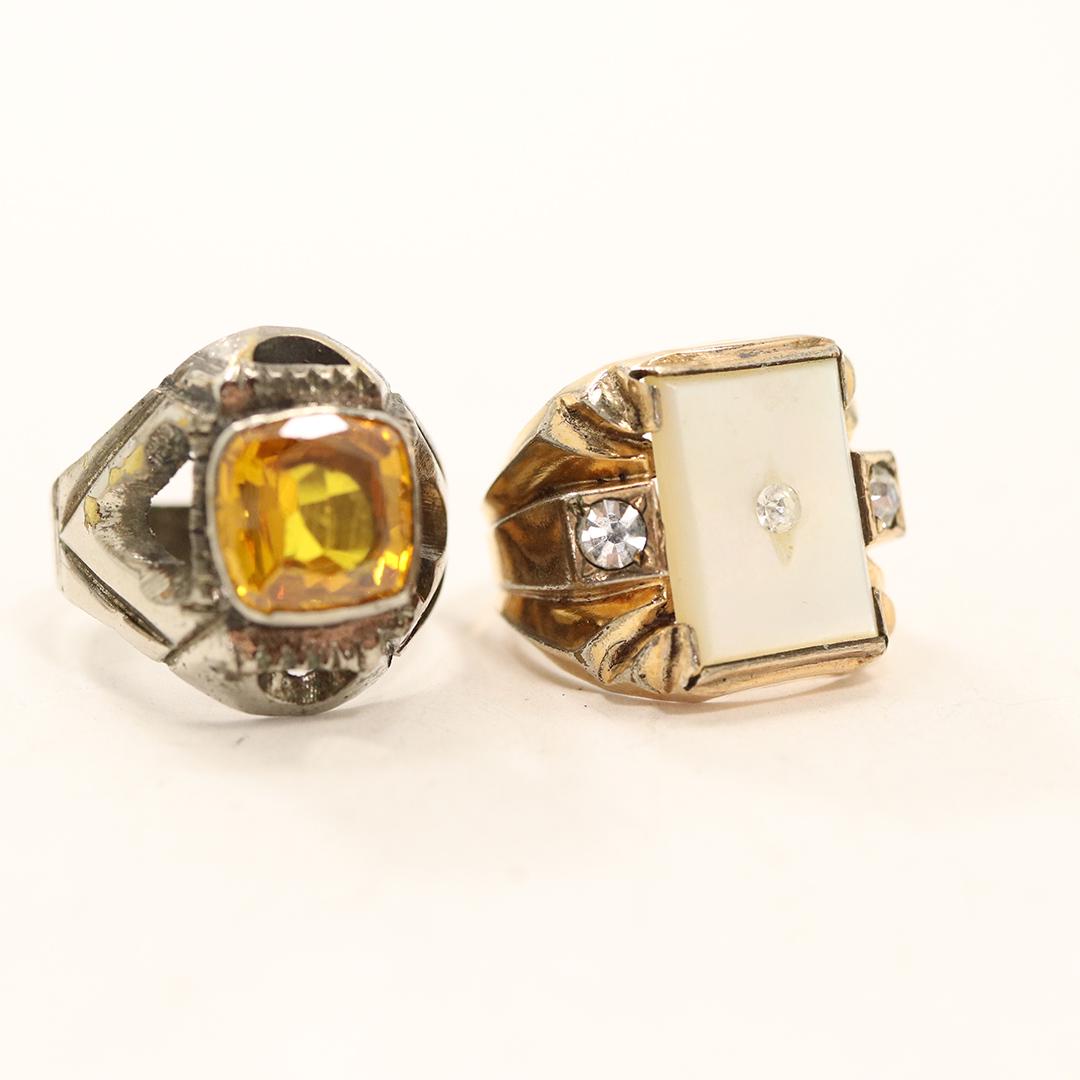 [2] 14K GP Men's Ring CZ & Citrine Ring Metal Content (1 of 7)