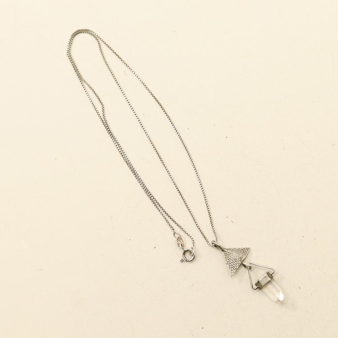 .925 Sterling Silver Pendant with Crystal Necklace (1 of 5)