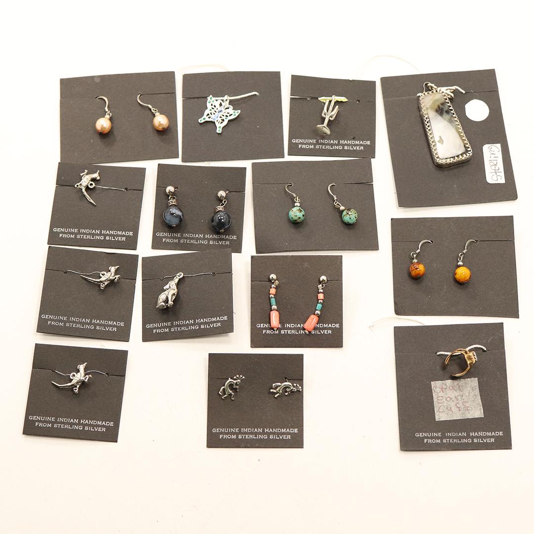 14 Assorted Genuine Indian Handmade Sterling Jewelry (1 of 11)