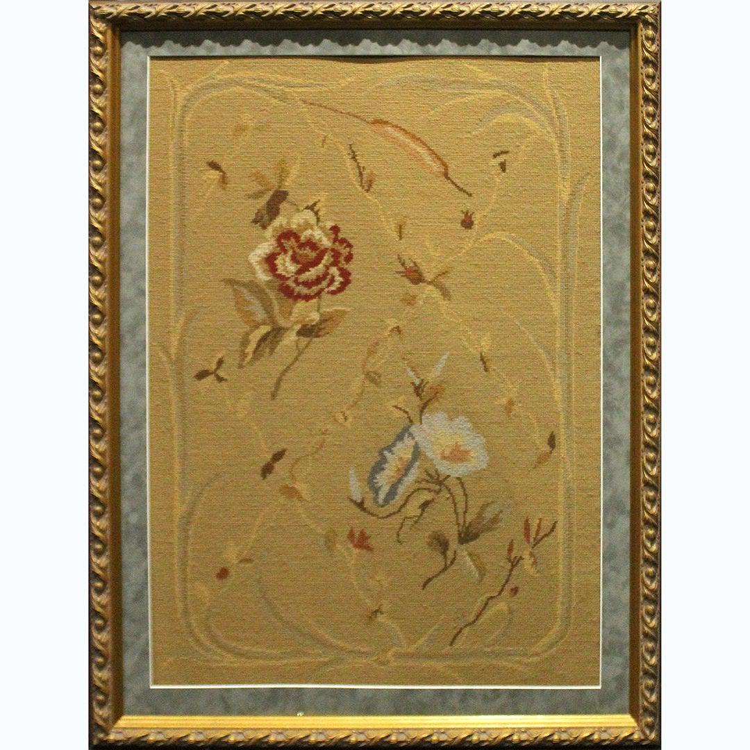 Framed French Tapestry Panel , Floral Motife (1 of 2)