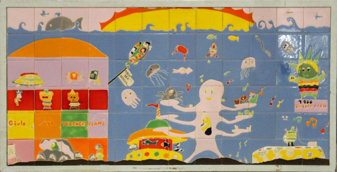 Whimsical Aquatic Scene - Large Tile Artwork (1 of 7)