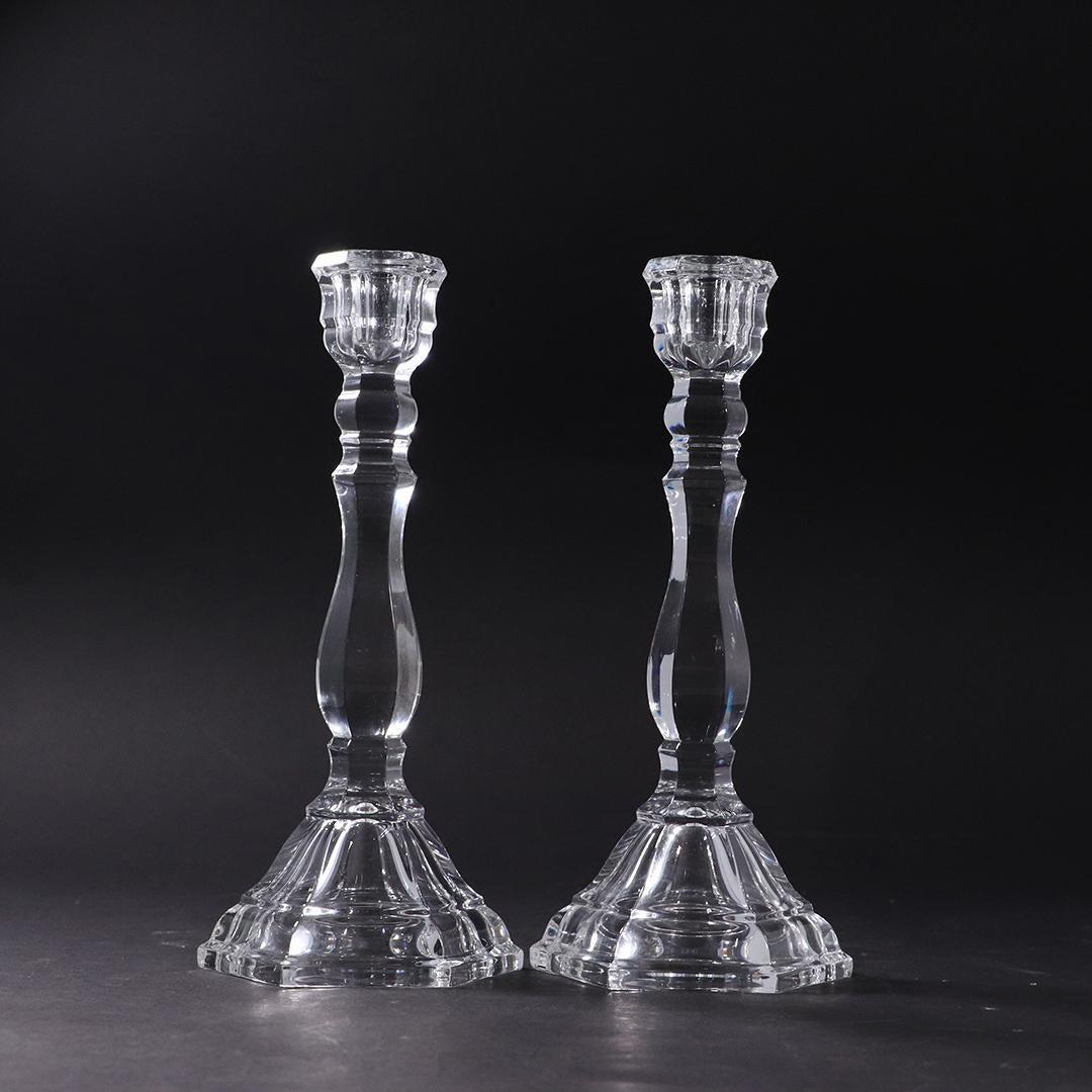 TIFFANY & CO Signed Crystal Glass Tall Candlesticks (1 of 7)