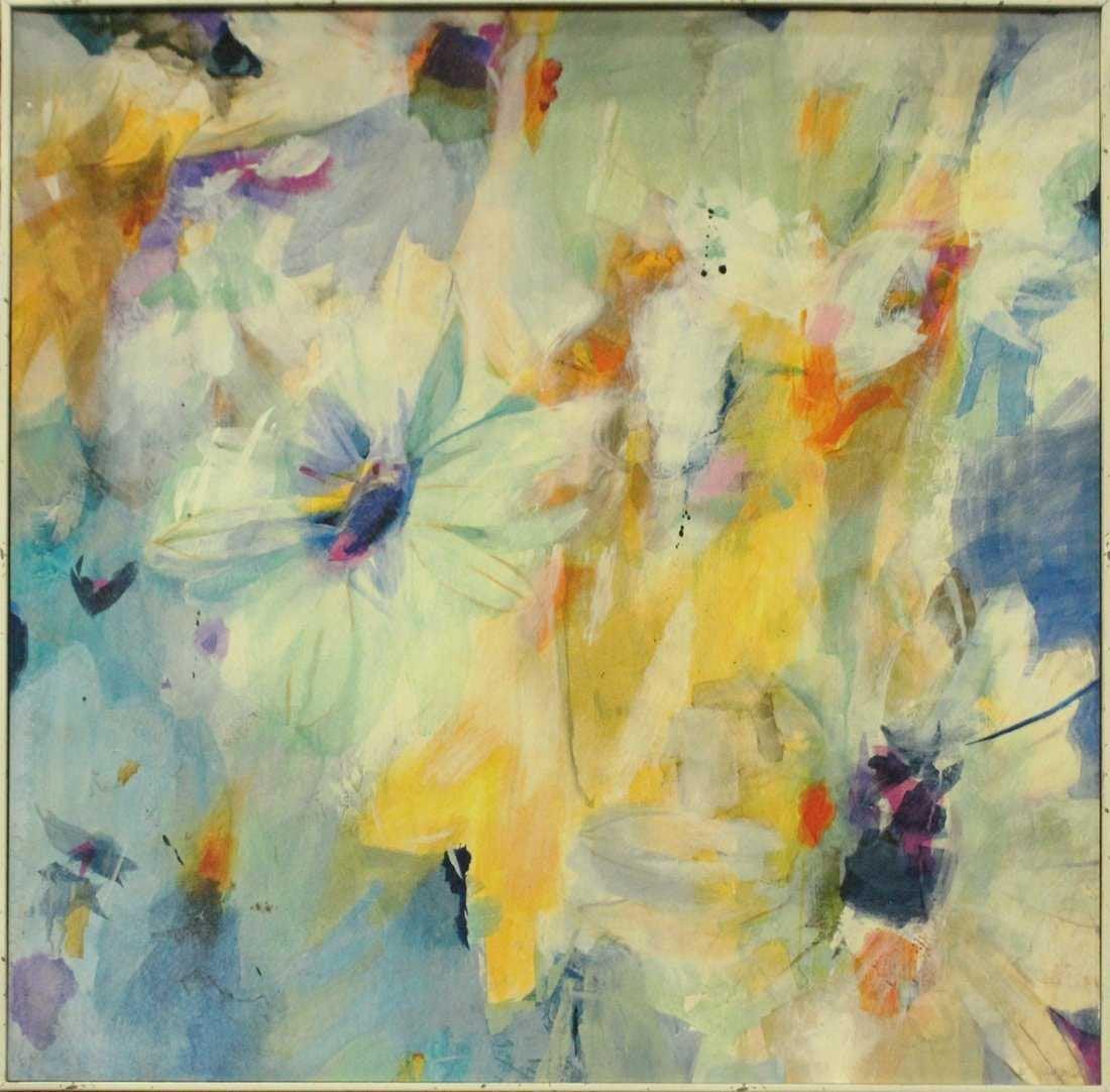 JILL MARTIN , Oil/C MODERNISM FLORAL PAINTING: JILL MARTIN , Oil/C MODERNISM FLORAL PAINTING; oil on canvas painting, signed. Size: 30 x 30"
