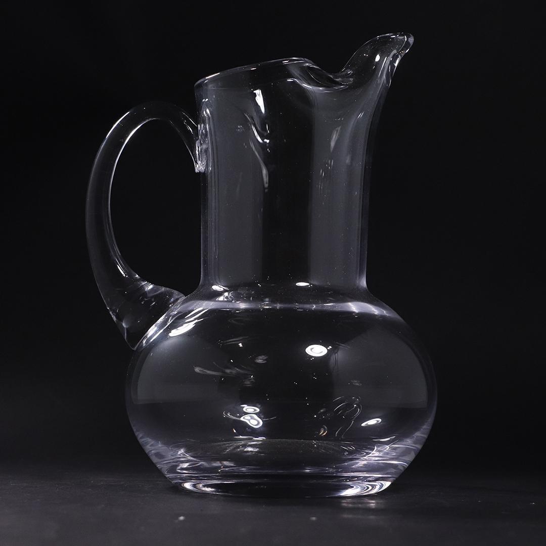 Scandinavian Design Crystal Glass Water Pitcher: Scandinavian Design Crystal Glass Water Pitcher. size: 10.5h x 7w