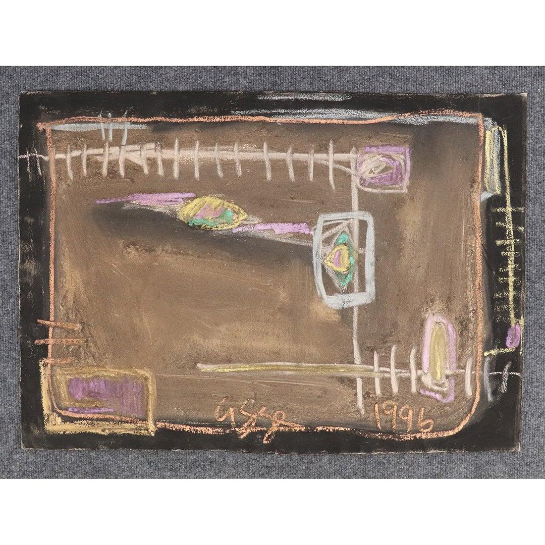 AGGE, Brutalist Abstract Mixed Media on Paper Painting. (1 of 5)