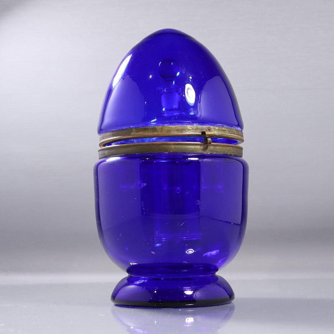 Vintage Cobalt Blue Egg Shape Liquor Set - Unique (1 of 7)
