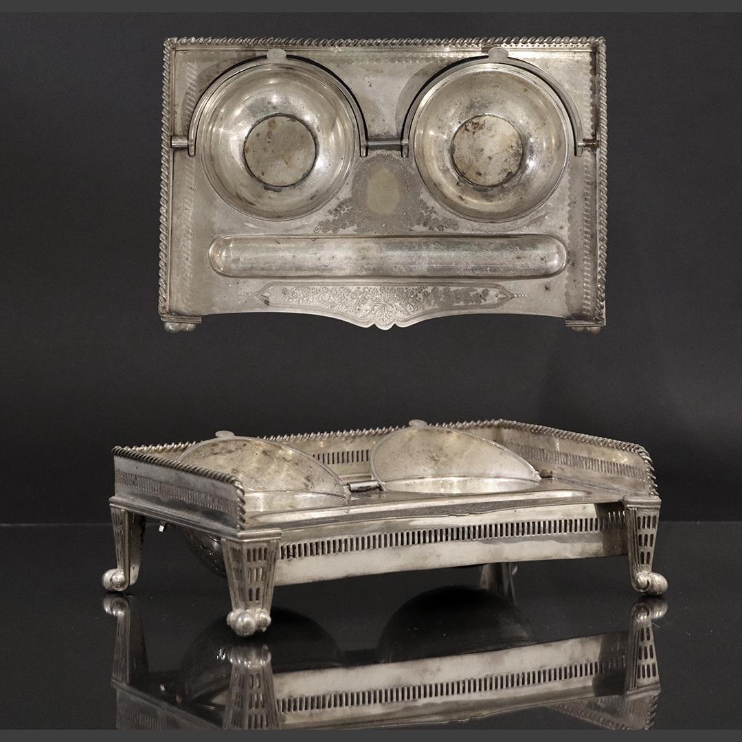 Continental Silver Plate Sheffield Double Ink Well (1 of 7)