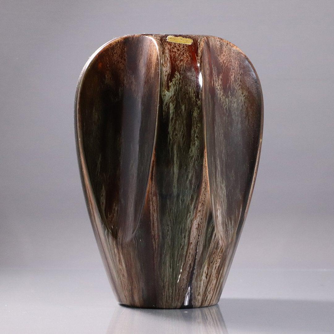 Royal Haegar Mid- Century Pottery Vase Concave Sides (1 of 5)