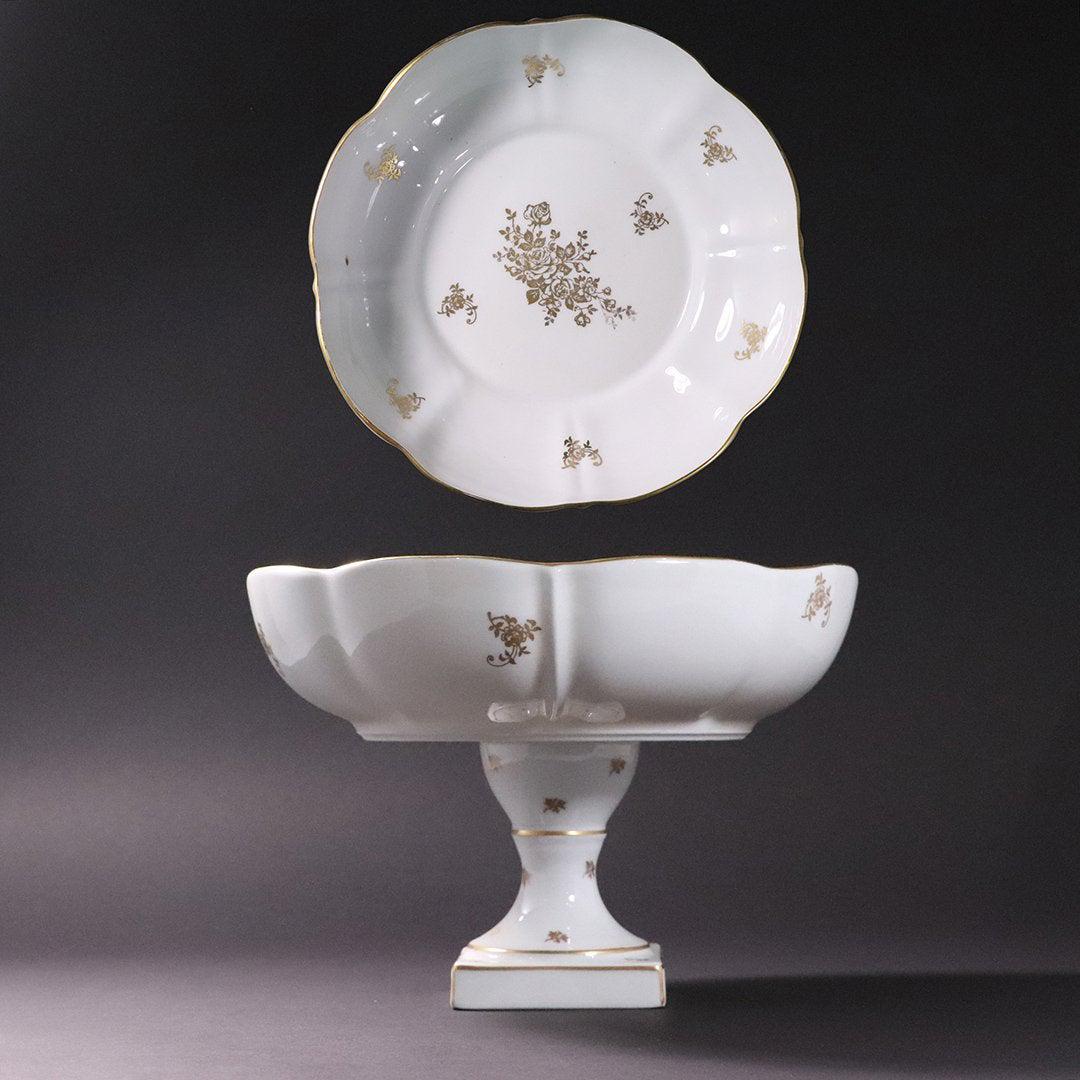 Limoges France White Porcelain Compote Gold Decoration (1 of 6)