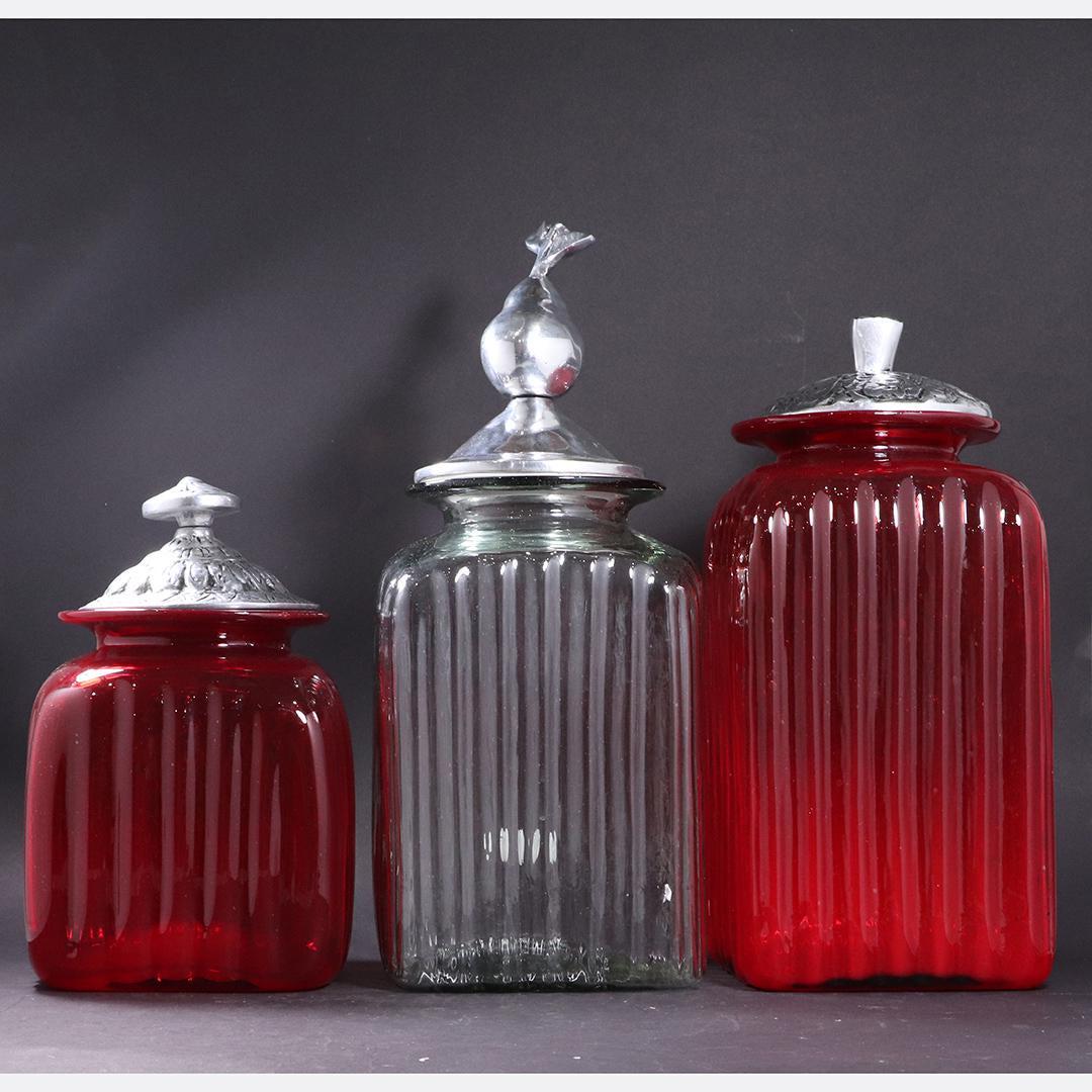 [3] Three Assorted Candy Store Jars with Covers (1 of 8)