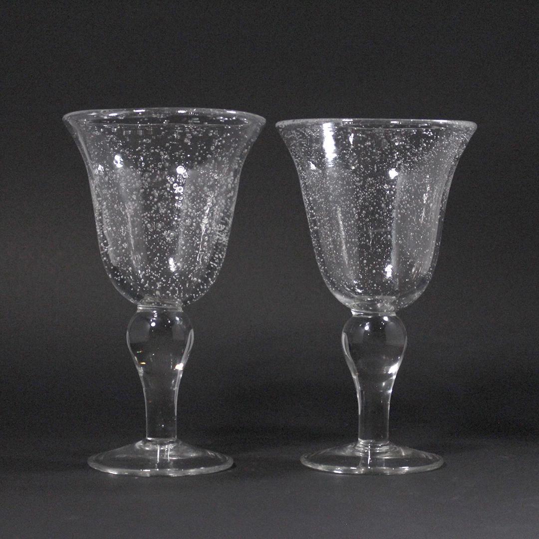 [5] Hand Blown Crystal Glass Chalices with Bubbles (1 of 6)