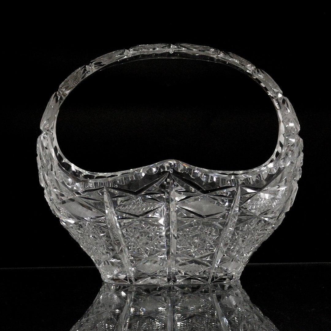 Cut Glass Crystal Basket With Handle (1 of 7)
