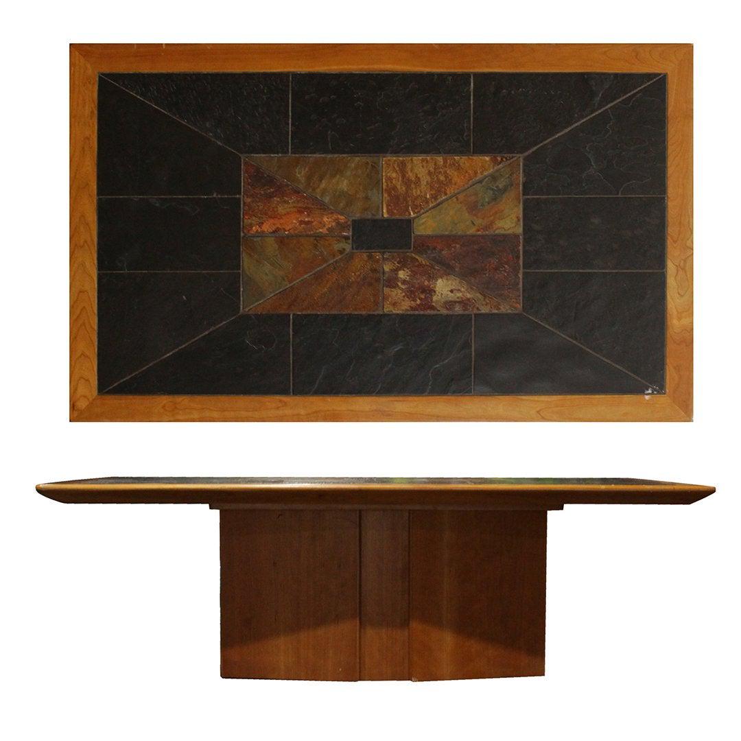 Mid-Century Modern Design Slate Top Coffee Table (1 of 5)