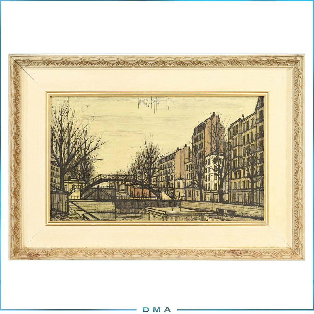 Bernard Buffet 1956 Vintage Lithograph on Canvas Framed: Bernard Buffet 1956 Vintage Lithograph on Canvas Framed. size: image 13 in. x 22 in., outer frame 20 in. x 29 in.