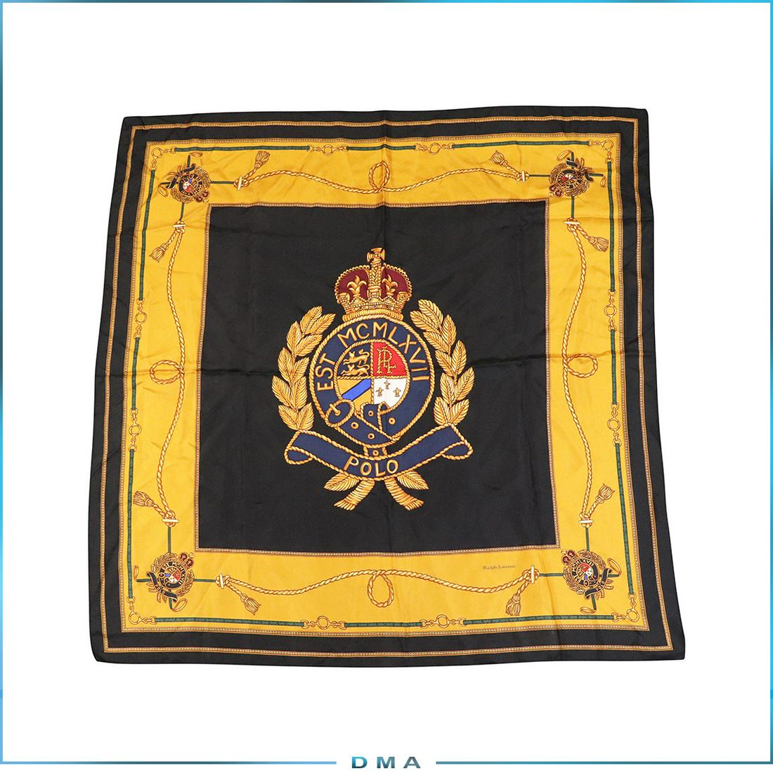 Ralph Lauren Polo Silk Scarf Commemorating Start Polo: Ralph Lauren Polo Silk Scarf Commemorating the Start of Polo 1967. size: 35x34.5