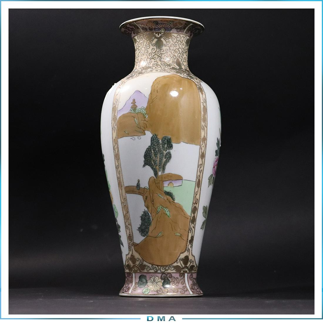 Unique NIPPON Porcelain Vase Oriental Landscape Design: Unique NIPPON Porcelain Vase Oriental Landscape Design. Marked: Hand Painted Nippon. Vintage. size: 12.5 in. height x 5 in. wide