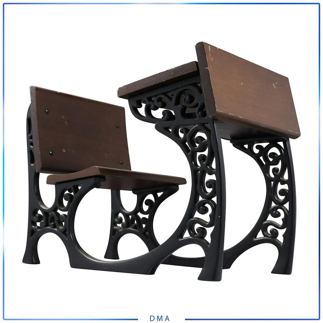 Doll's School House Desk Chair Iron and Wood: Doll's School House Desk Chair Iron and Wood. size: 10h x 12.5L x 8w