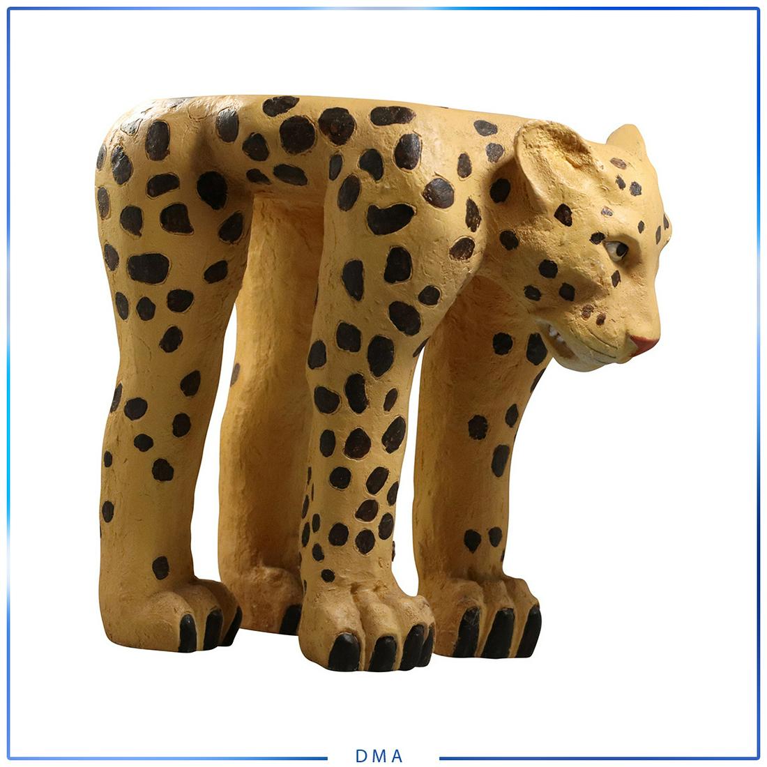 Whimsical Cheetah Stool Hand Painted Hard Composition: Whimsical Cheetah Stool Hand Painted Hard Composition. size 11h x 11.5l x 7.5w