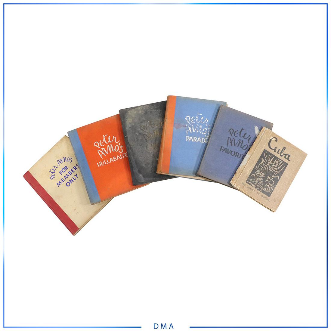 [5] Vintage Peter Arno's Books & [1] Cuba Book: [5] Vintage Peter Arno's Books & [1] Cuba Book. range of sizes: 12h x 9.5l