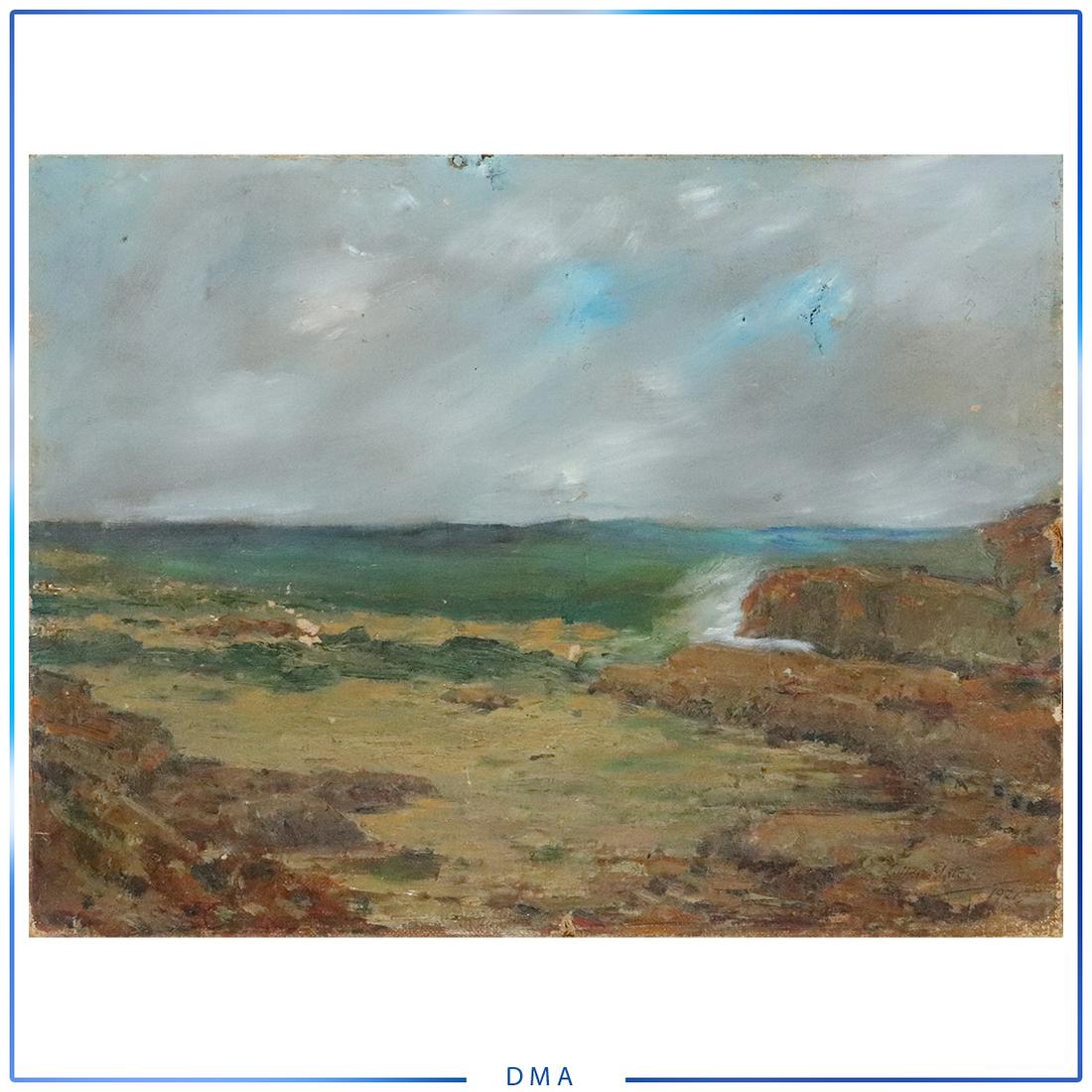 Cullen Yates; American Oil Ogunquit Signed: Cullen Yates; American Oil Ogunquit Signed.Oil on canvas. Qgunquit Maine - August 1921. Signed lower right and dated. Inscribed on reverse with title; 12in. X 16in. (needing restoration)