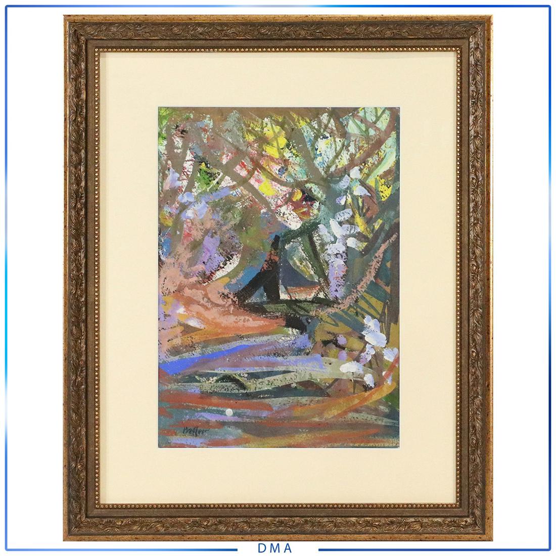 Josef Presser 1907-1967 Polish / Amer. CENTRAL PARK NYC: Josef Presser 1907-1967 Polish / Amer. CENTRAL PARK NYC. Polish / American figurative expressionist, Central Park, New York City, original mixed media painting. Provenance: Estate of the Artist, Woods