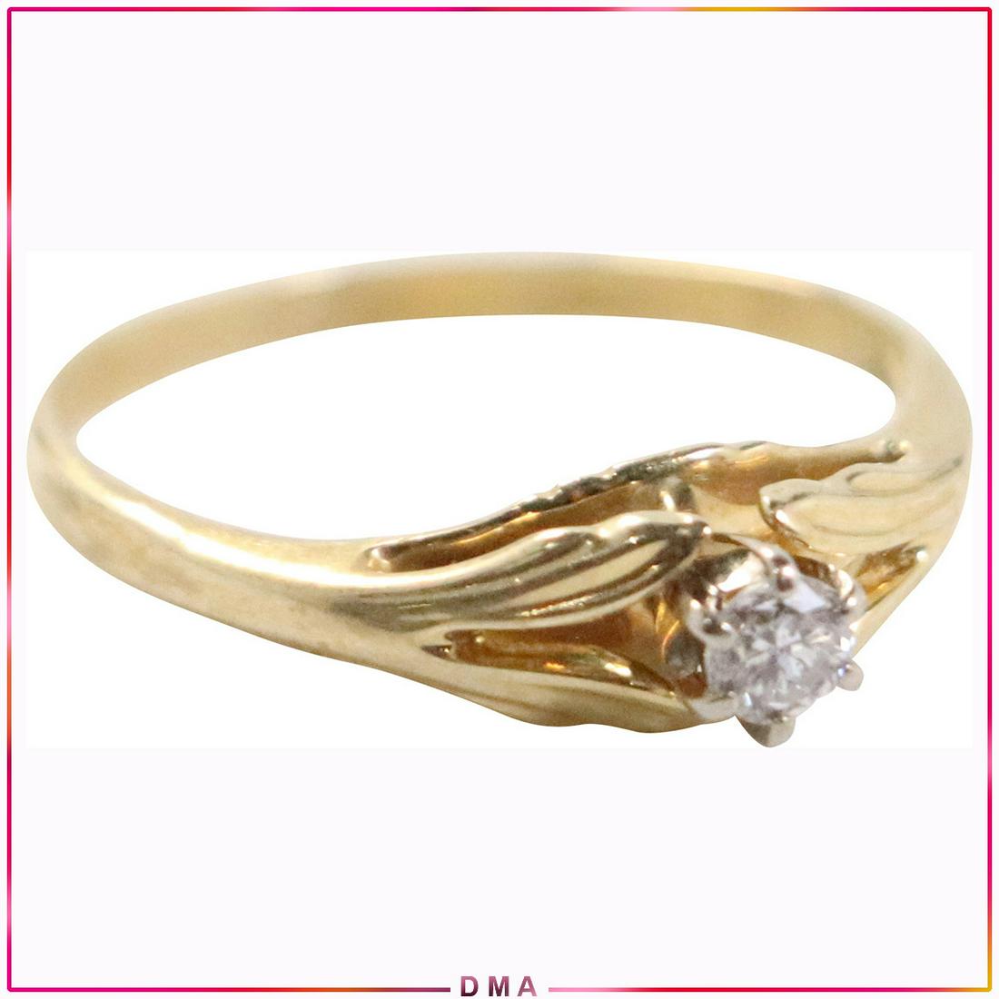14K Yellow Gold Diamond Ring Size 9.5 (1 of 3)