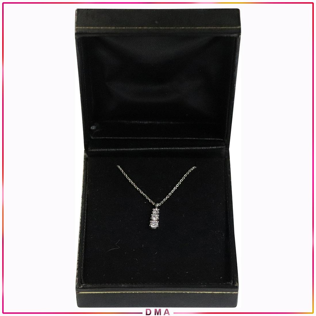 14K White Gold "Past Present Future" Necklace (1 of 5)