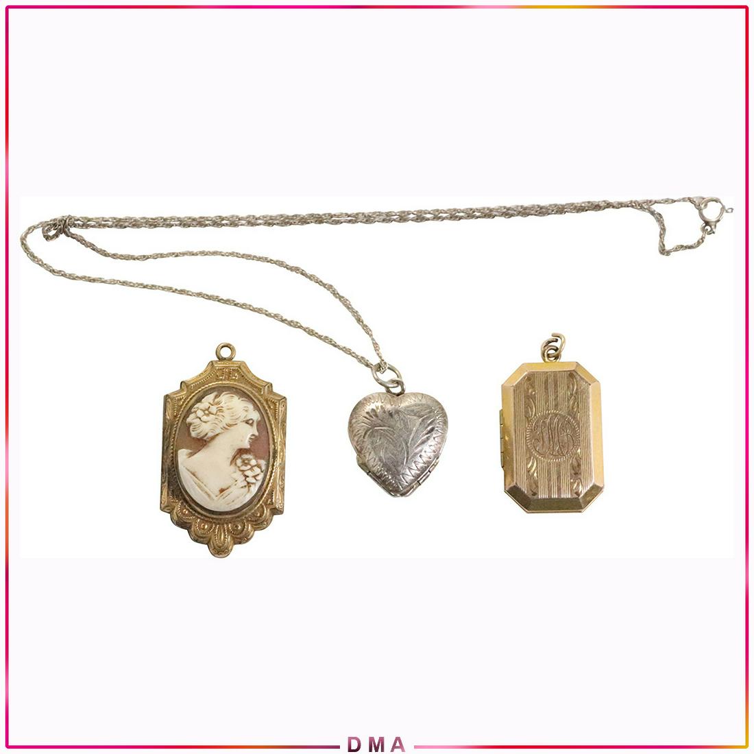 [3] Assorted Locket Pendants 10K GF, 10K, .925 Sterling (1 of 6)