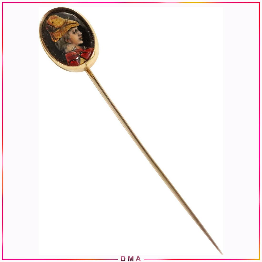 Antique 14K TIFFANY & CO Enamel Napoleon Stick Pin (1 of 5)