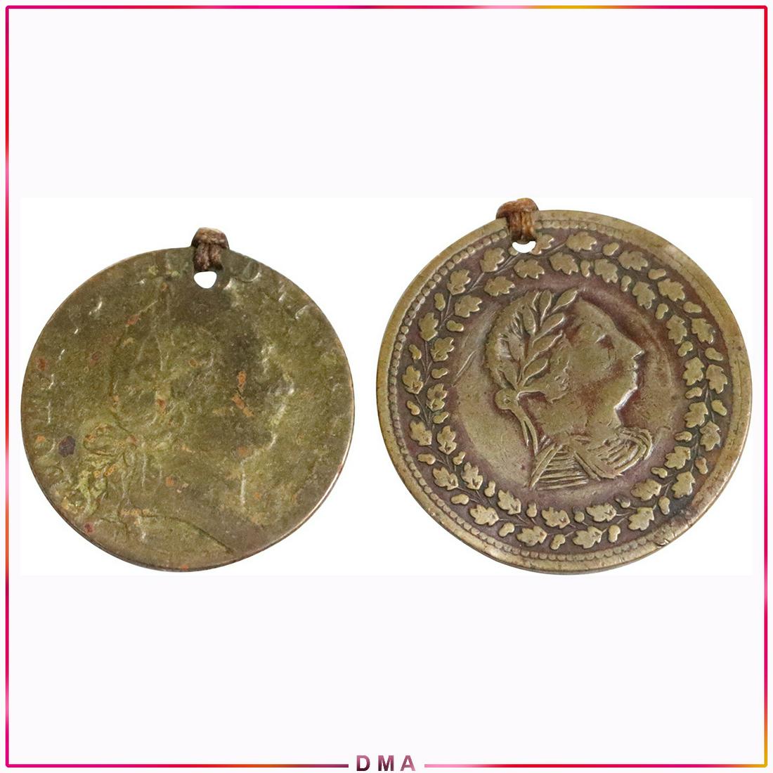 2 Antique British Coins Dates 1790 and 1812 (1 of 3)