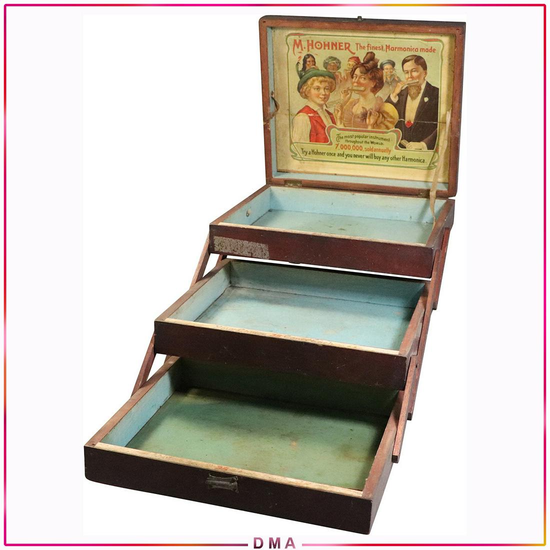 M Hohner, Antique Fold-Out Store Display Harmonica Box (1 of 7)