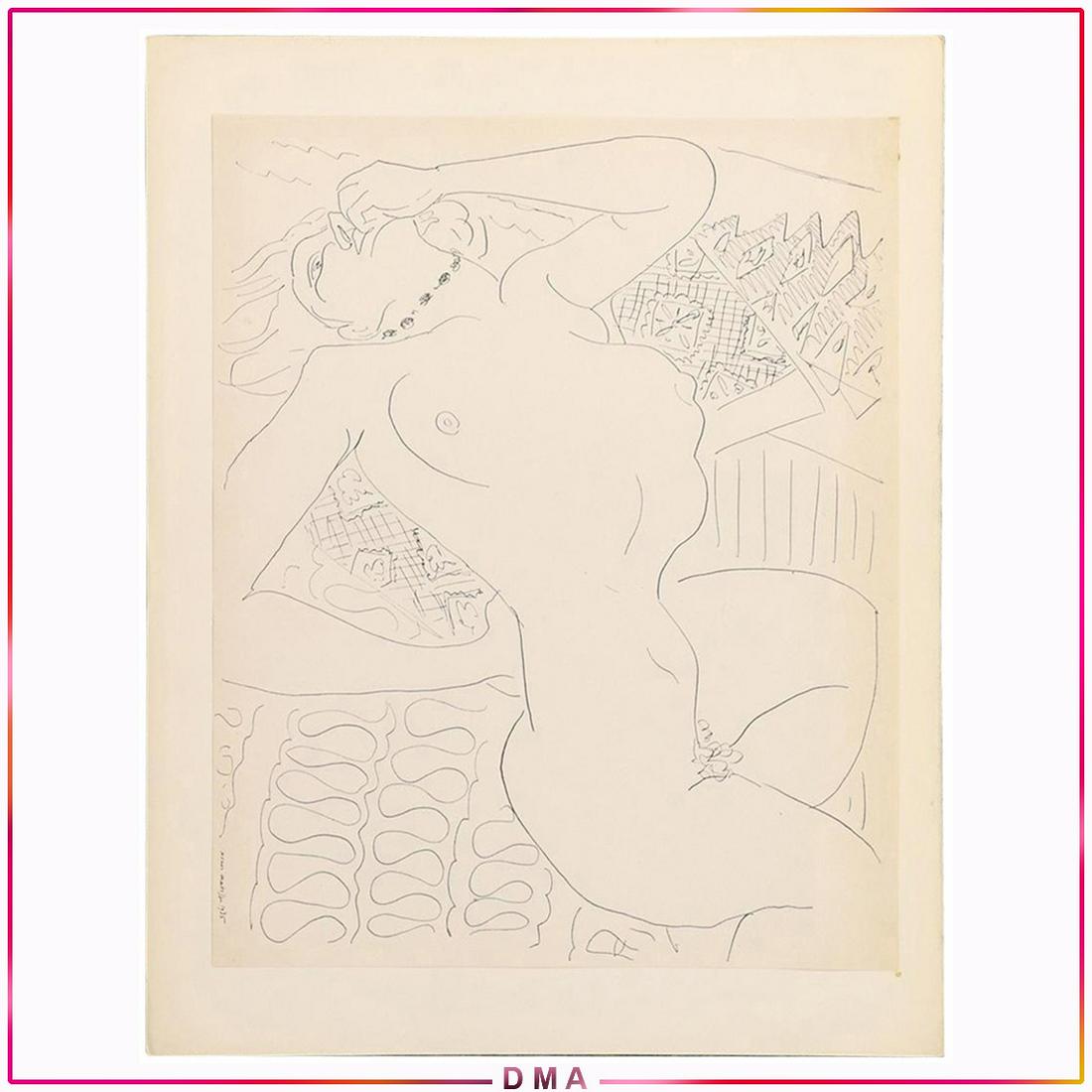 Henri Matisse 1935, Vintage Lithograph Reclining Nude: Henri Matisse 1935, Vintage Lithograph Reclining Nude. Signed and dated in plate. size: 8.5x10.5 image, 10x12.5 outside mat