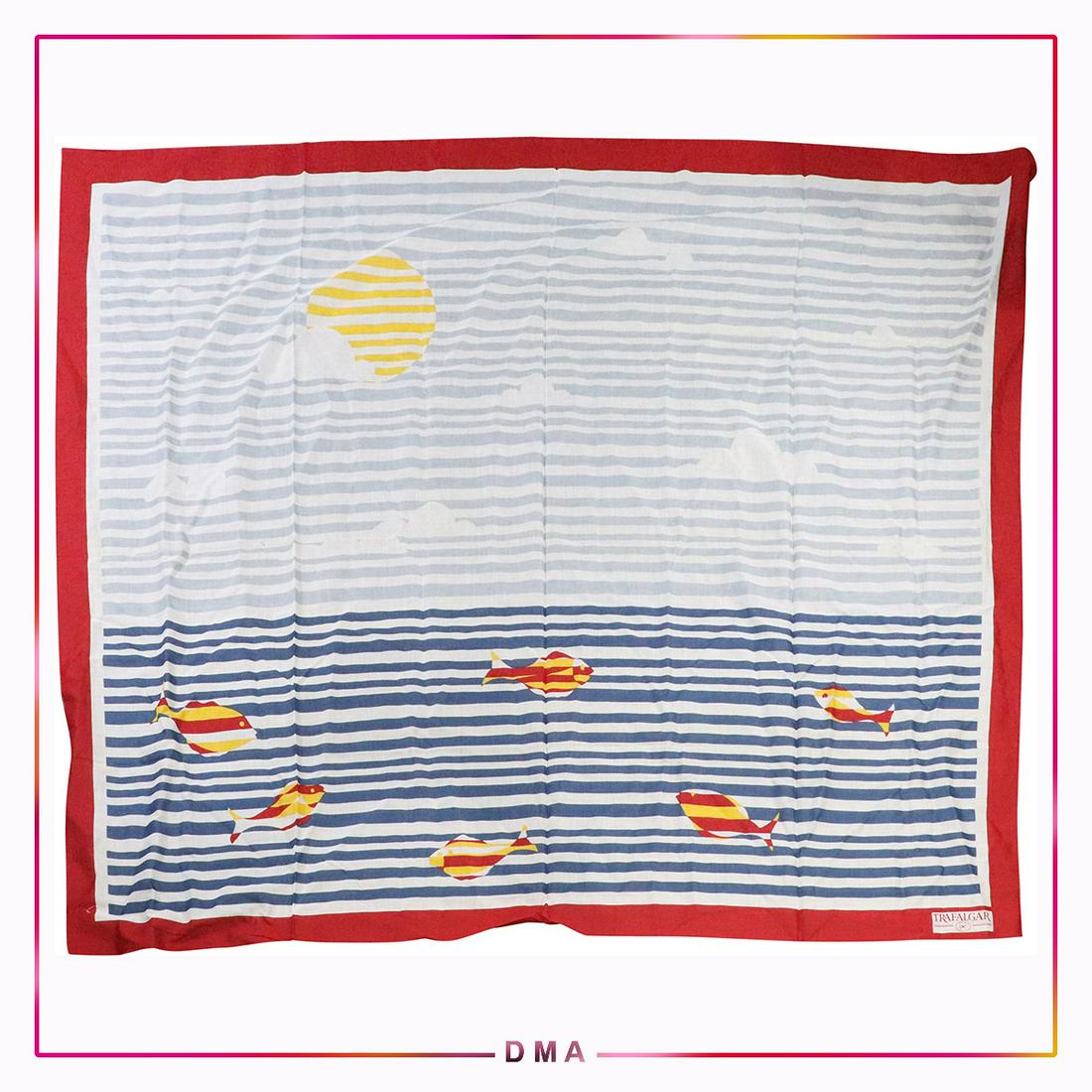 Trafalgar Italian Cotton Table Scarf Sea of Fish (1 of 8)