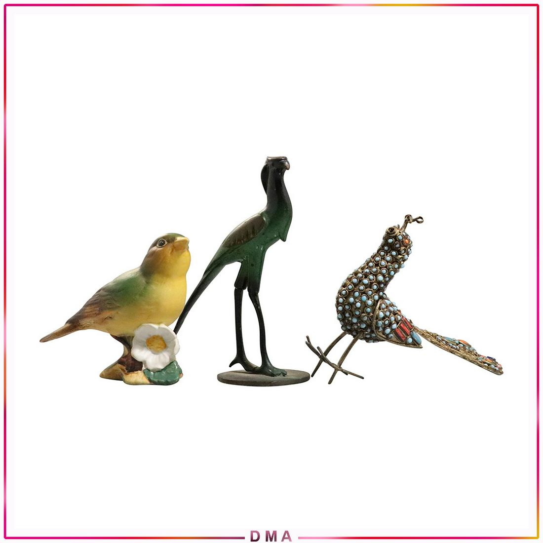 3 Assorted Bird Figures: Beswick, Israel Bronze, Beaded (1 of 9)