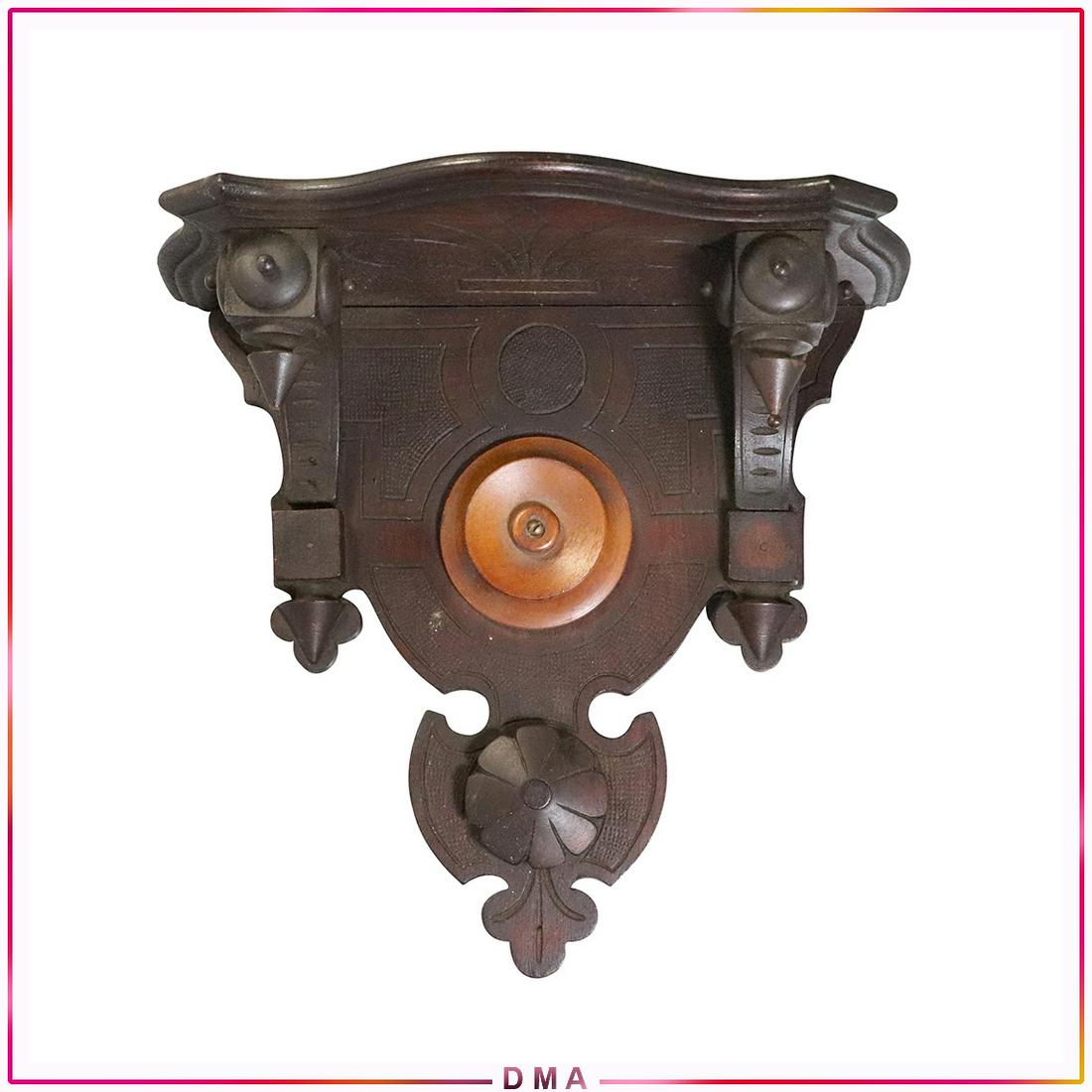 Walnut Victorian Bracket Clock Shelf circa 1880: Walnut Victorian Bracket Clock Shelf circa 1880. Size: 11.5x11.5x6.75