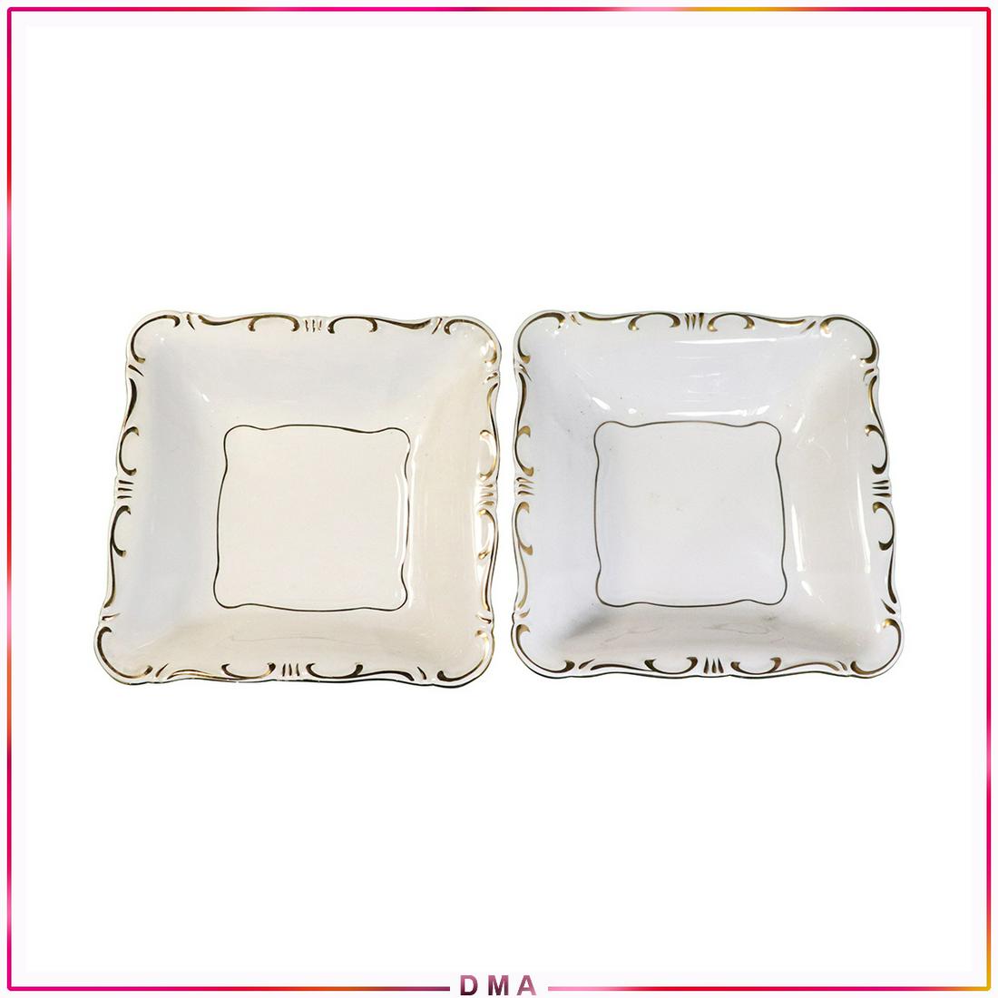 8 Pcs Zsolnay Hungary White Gold Trim Porcelain Serving: 8 Pcs. Zsolnay Hungary White Gold Trim Porcelain Serving platters, trays and bowls. Size: 10x3, 17x6.5, 9x2.5, 11.5x1.5