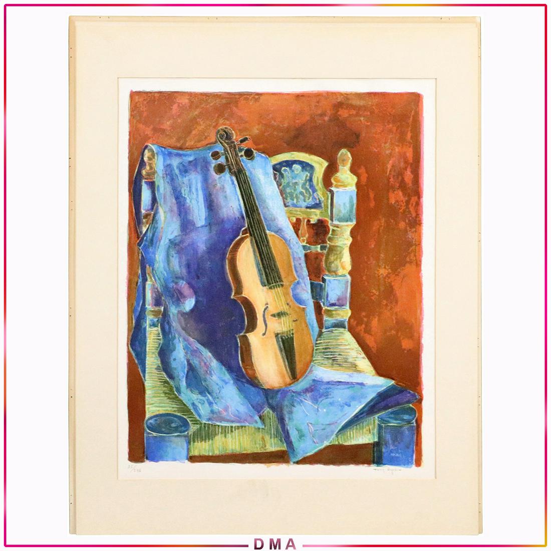 Tony Agostini 1916-1990 Violin in Still Life Lithograph: . eTony Agostini 1916-1990 Violin in Still Life Lithograph. Pencil signed and numbered #35/275. Size: 20.5x16 image, 28x22 outside mat. ASKart: Tony Agostini (1916 - 1990) was active/lived in Italy, F