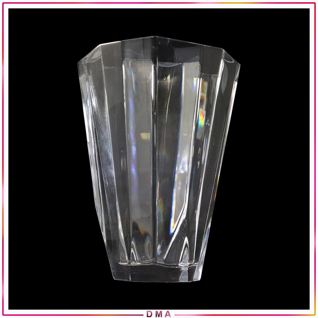 Orrefors Sweden Heavy Crystal Glass Cubist Vase: Orrefors Sweden Heavy Crystal Glass Cubist Vase. Original label. Size: 9h x 6.5w