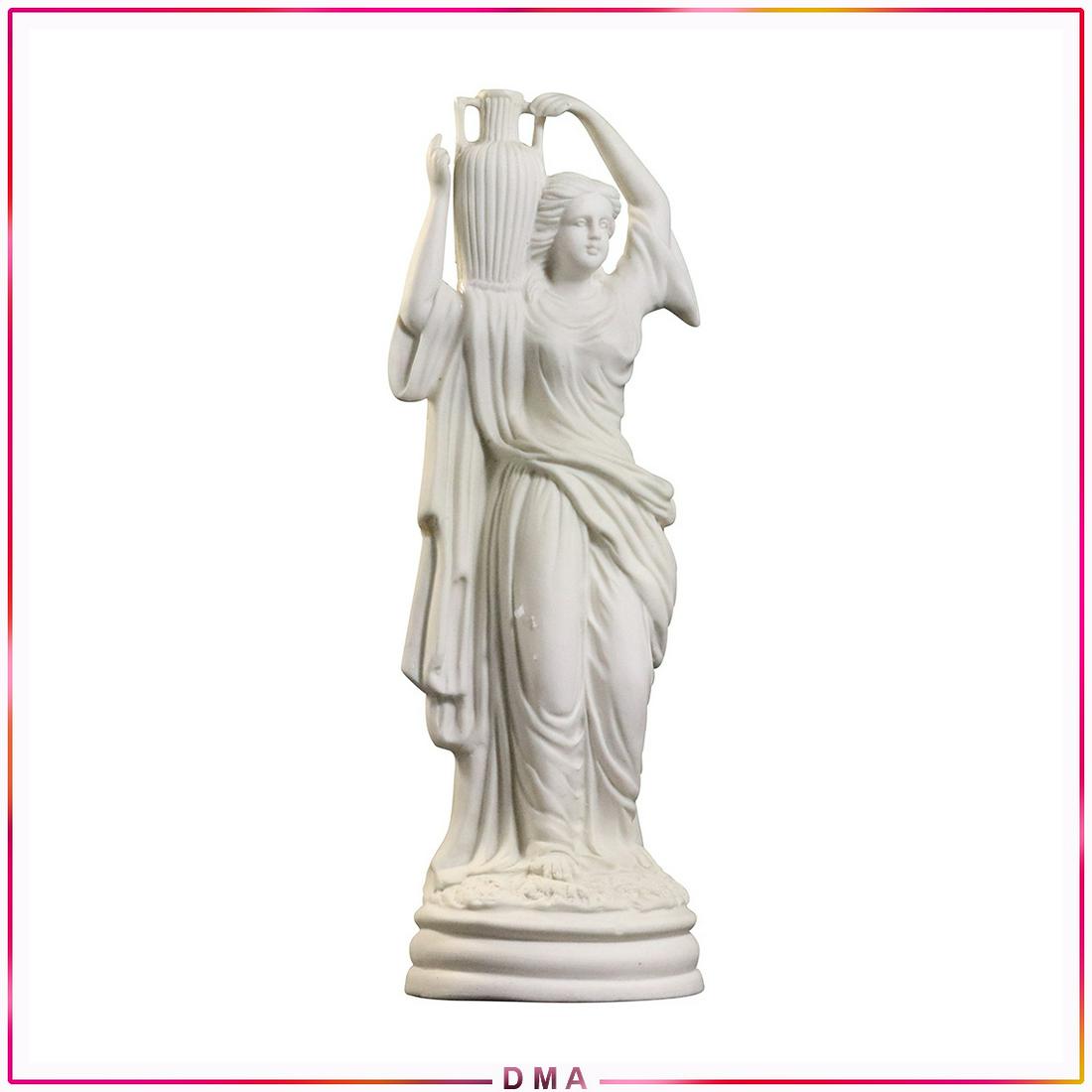 Parian Bisque Classical Woman Maiden Holding Urn: Parian Bisque Classical Woman Maiden Holding Urn. Size: 12h x 5w
