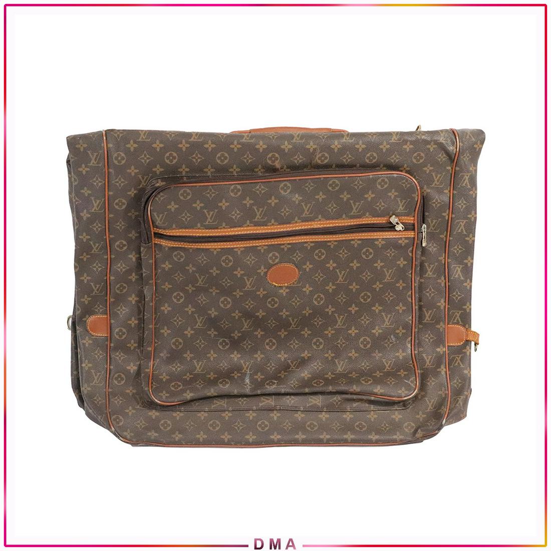Louis Vuitton Fold-Over Garment Suitcase - Vintage: Louis Vuitton Fold-Over Garment Suitcase - Vintage. Classic Monogram Pattern. Authenticity uncertain. Size: 25x26x2 closed, 46x26 open