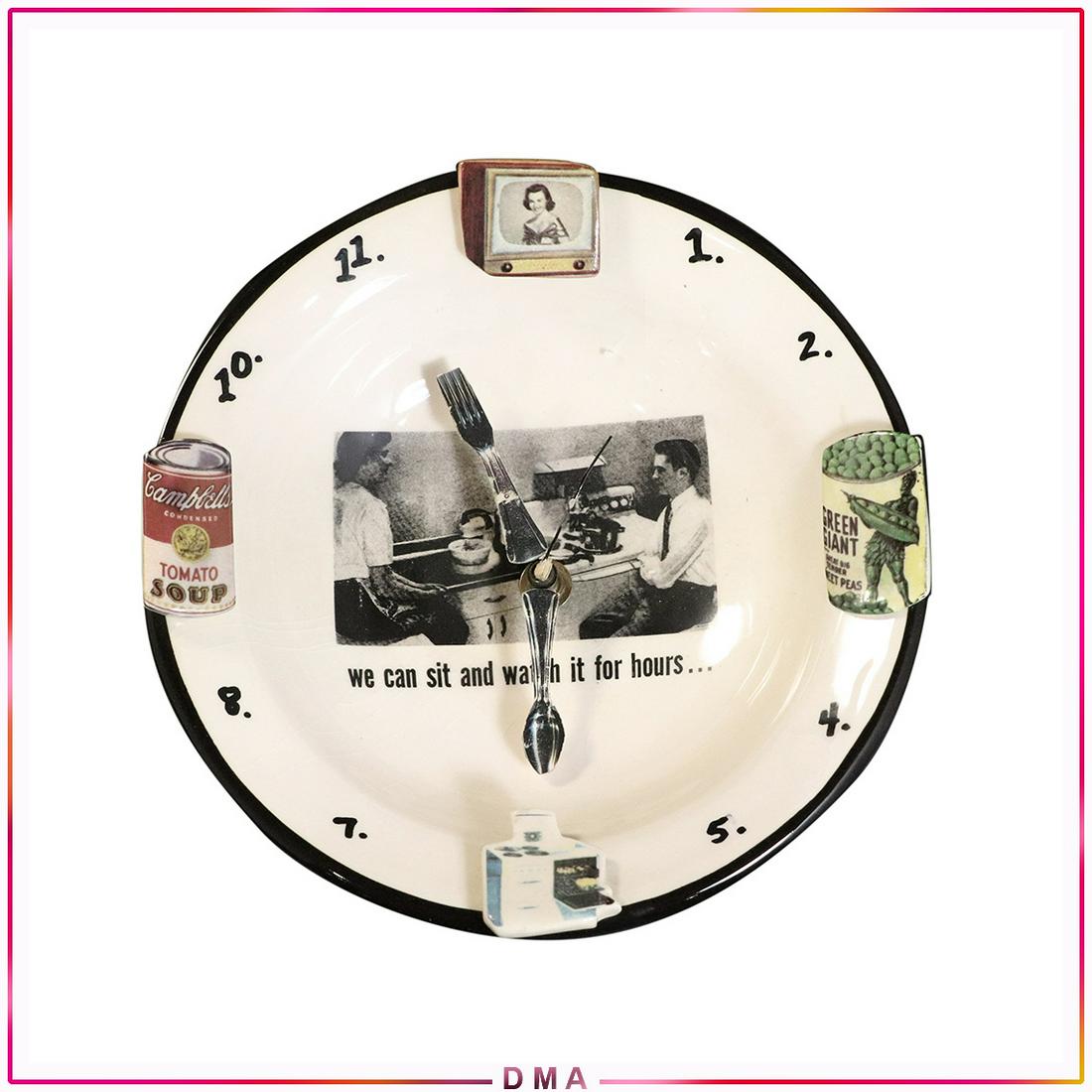 Frizzell, Pop Culture "Bowl" Wall Clock, Signed: Frizzell, Pop Culture "Bowl" Wall Clock, Signed. Size: 3.5h x 9dia