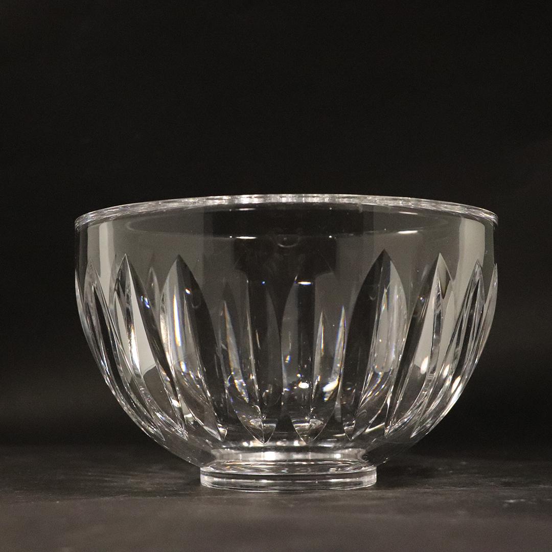 Orrefors Signed Heavy Crystal Glass Bowl: Orrefors Signed Heavy Crystal Glass Bowl. Note: rim chip See Pic. Size: 4.5h x 7.5dia