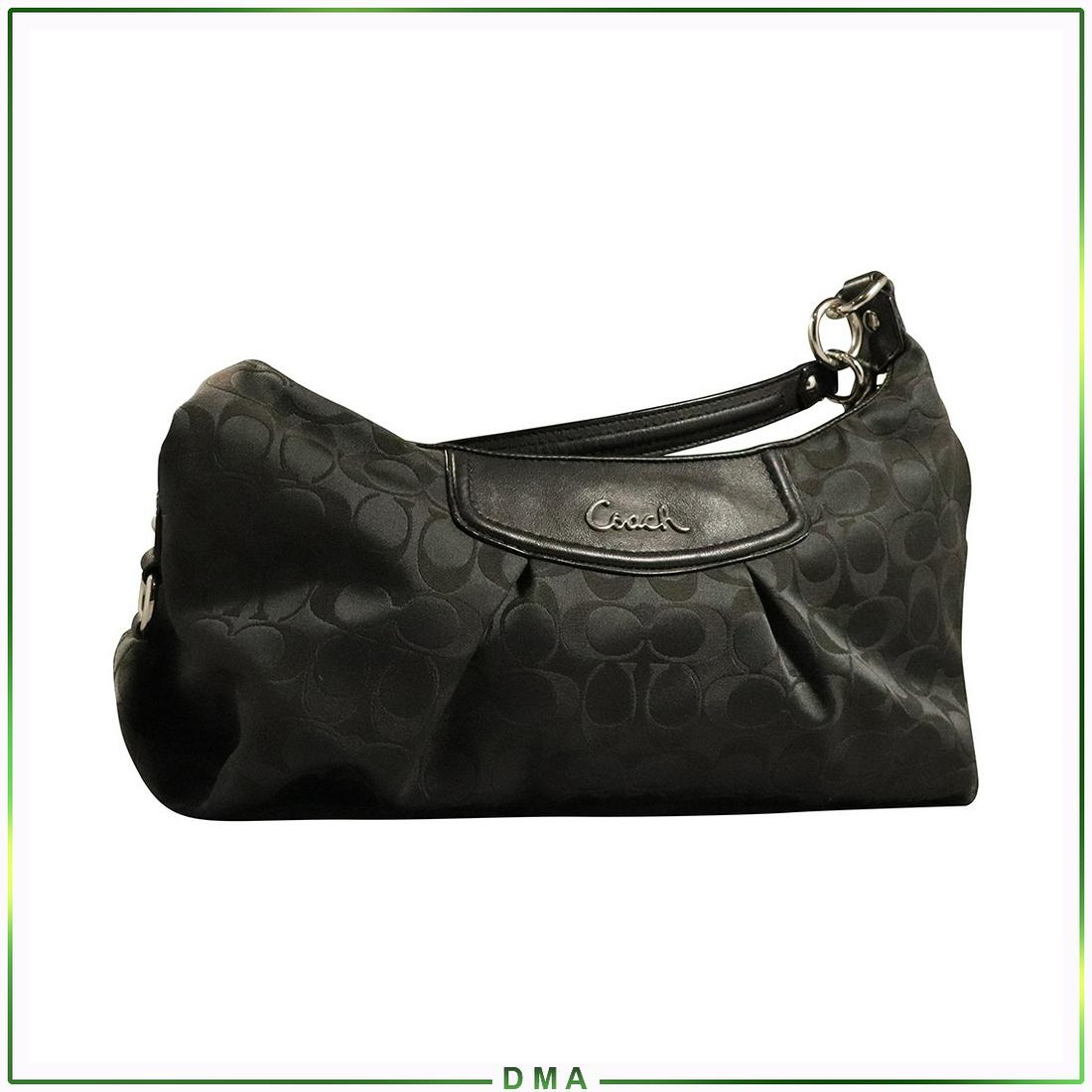 COACH Black Signature Handbag - Clean: COACH Black Signature Handbag - Clean. Size: 9h x 14w