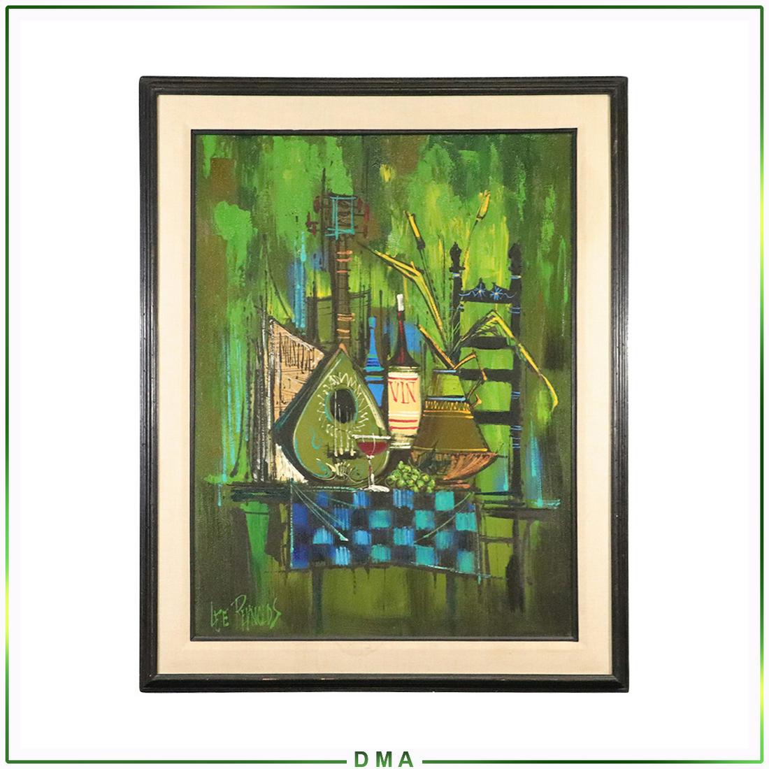 Lee Burr, Signed Pen Name Lee Reynolds, Oil/c Mandolin: Lee Burr, Signed Pen Name Lee Reynolds, Oil/c Mandolin table top Still Life. Vintage. Original frame. Size: 40x30 image, 48.5x38.5 outside frame ASKart: Lee Burr (Born 1936) was active/lived in Califo