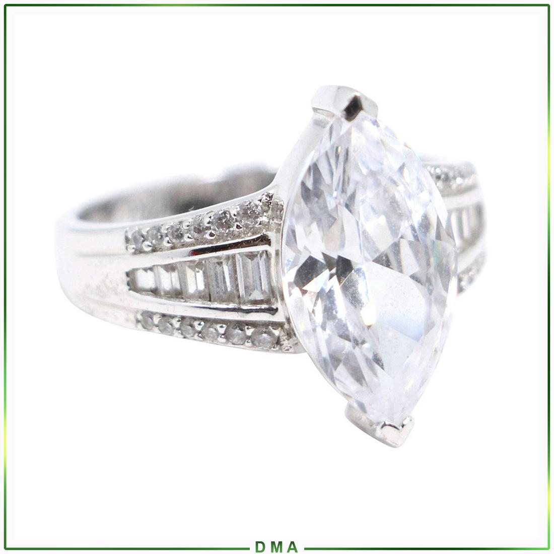 .925 Bob Mackie Sterling Silver CZ Cocktail Ring Size 8: .925 Bob Mackie Sterling Silver CZ Cocktail Ring Size 8. size: 7/8 in. x 3/4 in.